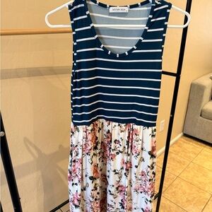 Michelle Mae Blue and White Striped Top